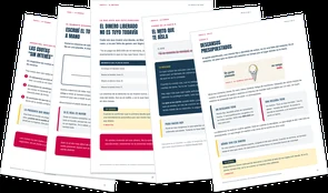 Las paginas interiores del Pack Deuda Cero abiertas en abanico
