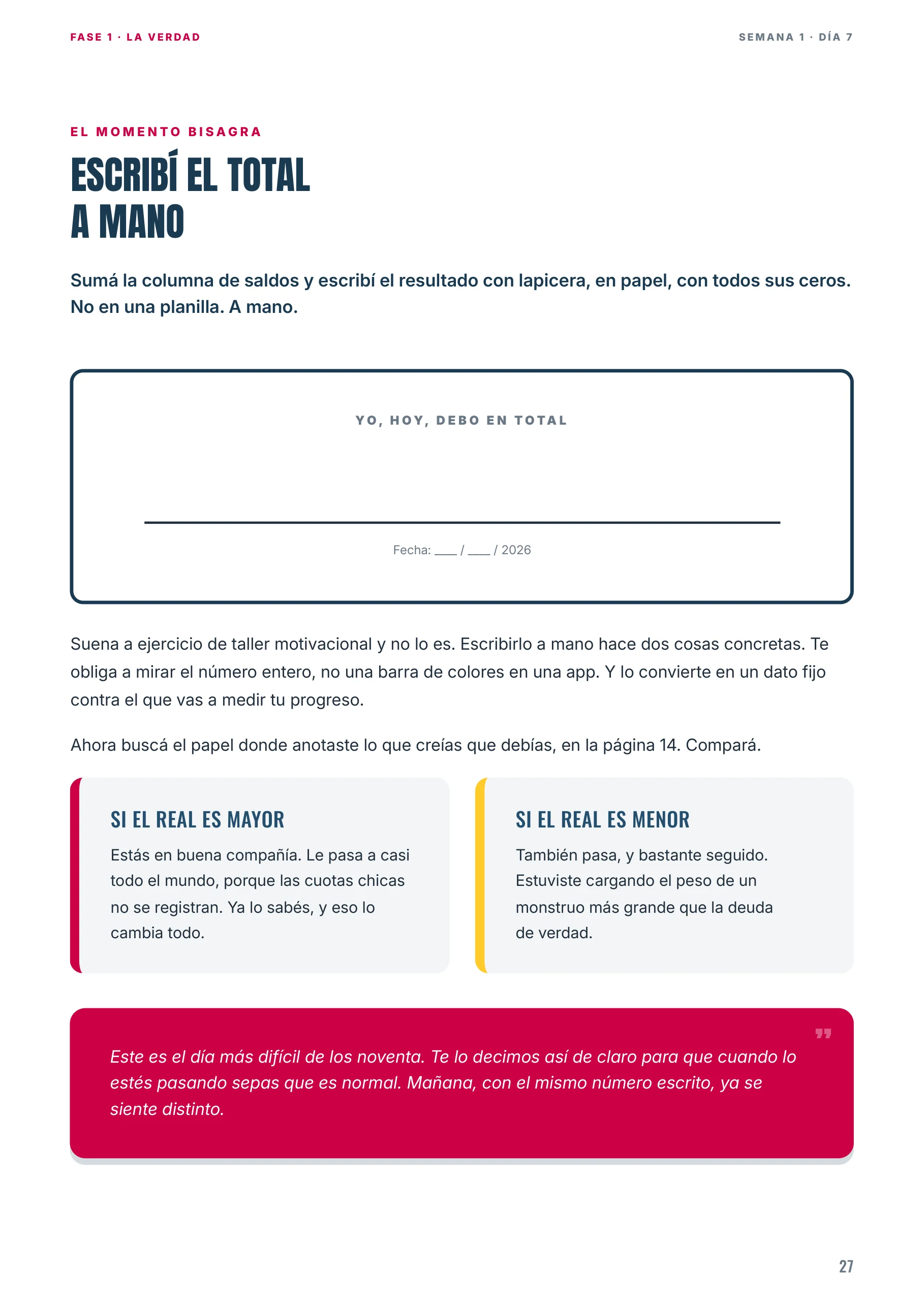 Página 27 del ebook, escribí el total a mano