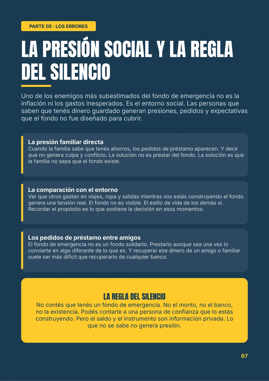 Página del ebook: la presión social y la regla del silencio