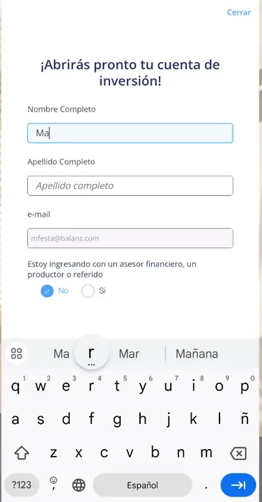 Nombre, apellido y la pregunta del asesor referido