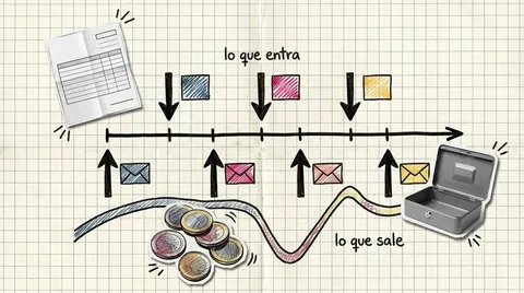 Un reloj de arena: entre que vendés y que cobrás pasa tiempo, y ese tiempo es caja