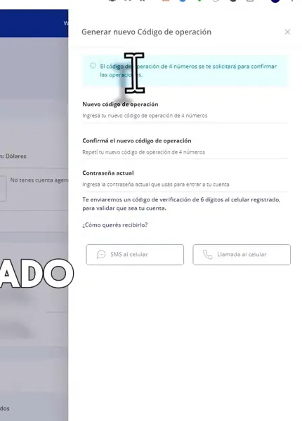 Generar el código de operación para el retiro
