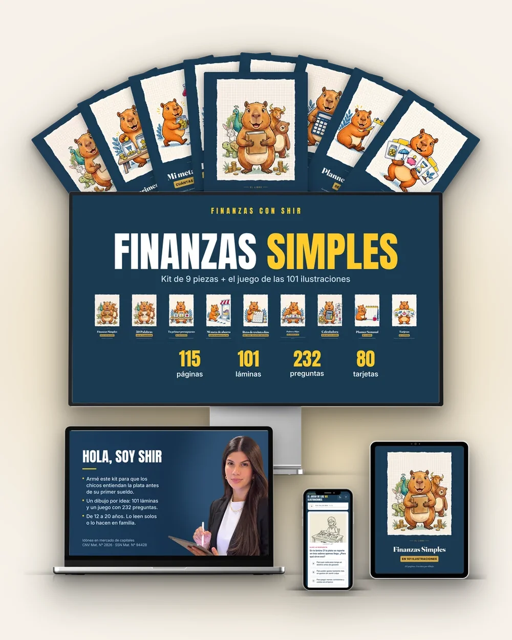 Finanzas Simples en 101 Ilustraciones en una tablet