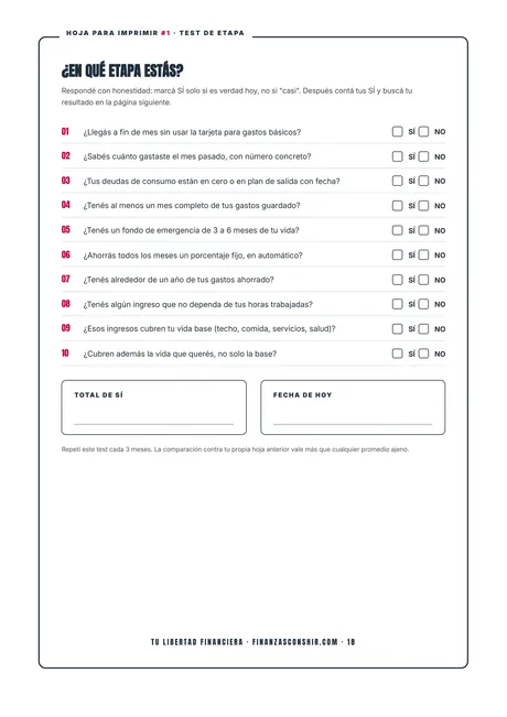 Página 18: el test de etapa