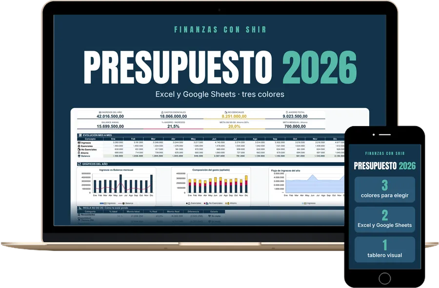 La Planilla de Presupuesto 2026 en una laptop y en el celular